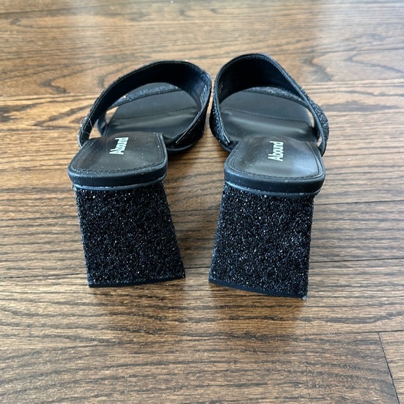 Abound Carina Black Glittered Heeled Slide Womens Dress Sandals Size 10 - Picture 4 of 13